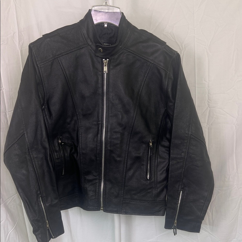 Rocky Mountain Hides genuine cowhide black leather jacket size medium